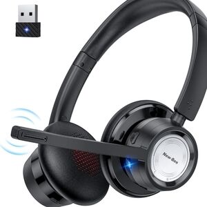 Black Wireless Headset with USB Adapter